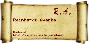 Reinhardt Avarka névjegykártya